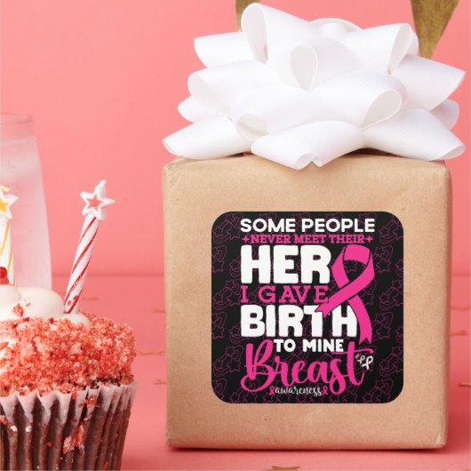 Sommige mensen ontmoeten hun heldenborstbewustzijn vierkante sticker (Feest)