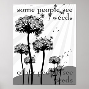 Sommige mensen zien het poster van Weeds Dandelion