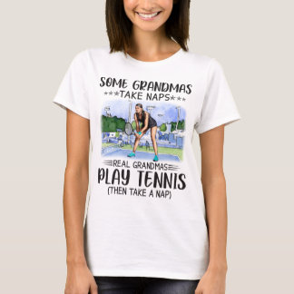 Sommige oma's pakken echte oma's die Tennis spelen T-shirt