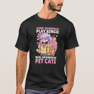 Sommige oma's spelen bingo echte oma's aaien katte t-shirt