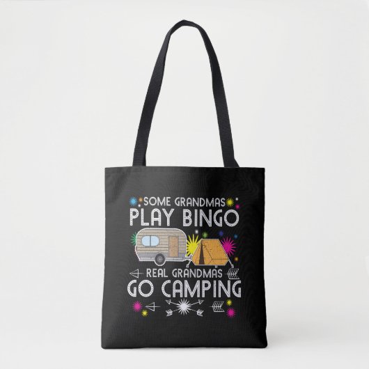 Sommige oma's spelen bingo Real Grandmas gaan Camp Tote Bag (Voorkant)