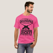 Sommige opa dutjes echte opa spelen cricket t-shirt (Voorkant volledig)
