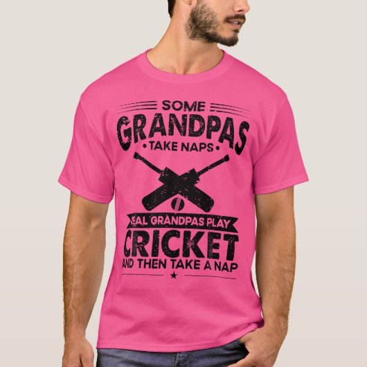Sommige opa dutjes echte opa spelen cricket t-shirt (Voorkant)