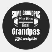 Sommige opa's spelen bingo Echte opa's heffen gewi Ronde Sticker (Voorkant)