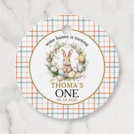 Sommige paashaas draait één 1e verjaardag bedankjes labels