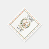 Sommige paashaas draait één 1e verjaardag servet (Hoek)