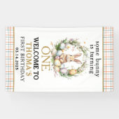 Sommige paashaas draait één 1e verjaardag spandoek (Horizontaal)