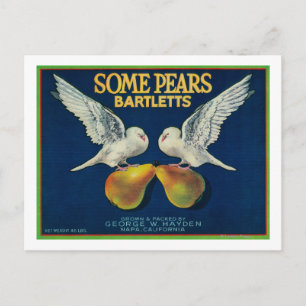 Sommige peren perenkratellabelNapa, CA Briefkaart