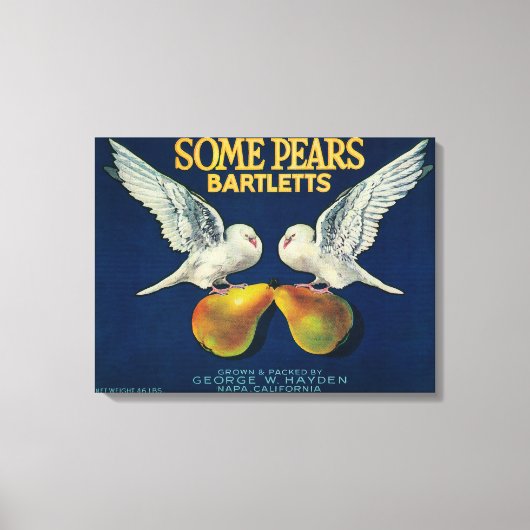 Sommige peren perenkratellabelNapa, CA Canvas Afdruk (Voorkant)