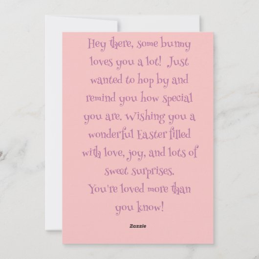 SommigeBunny houdt van je Paasvakantie Kaart (Achterkant)