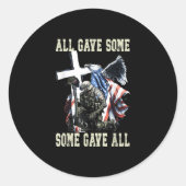 Sommigen gaven allen de Amerikaanse vlag Soldaat M Ronde Sticker (Voorkant)