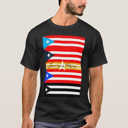 Somos Uno - Bandera de Puerto Rico T-shirt (Voorkant)