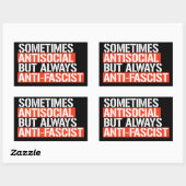 Soms asociaal maar altijd antifascistisch rechthoekige sticker (Vel)