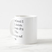 Soms blijf ik binnen omdat het er te druk is koffiemok (Voorkant links)