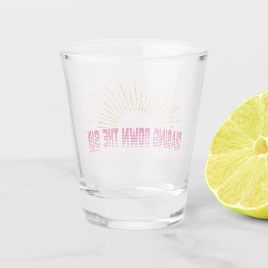 SOMS BUITEN - SCHOONGLAS MET LOGO KEUREN SHOT GLAS (Achterkant)