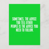 SOMS DE ADVICE-QUOTES DIE U ANDEREN GEEFT, MOETEN  ADVIESKAART (Voorkant)