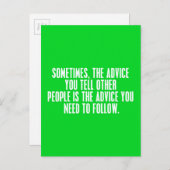 SOMS DE ADVICE-QUOTES DIE U ANDEREN GEEFT, MOETEN  ADVIESKAART (Voorkant / Achterkant)