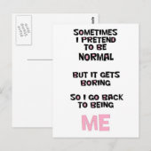 Soms doe ik alsof ik normaal ben briefkaart (Voorkant / Achterkant)