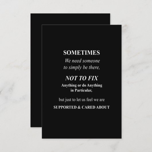 soms hebben we iemand nodig die er niet is bedankkaart (Voorkant / Achterkant)