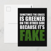 Soms is de gras groener omdat hij fake is briefkaart (Voorkant / Achterkant)
