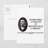 Soms is een scream beter dan een Thesis Emerson Briefkaart (Voorkant / Achterkant)