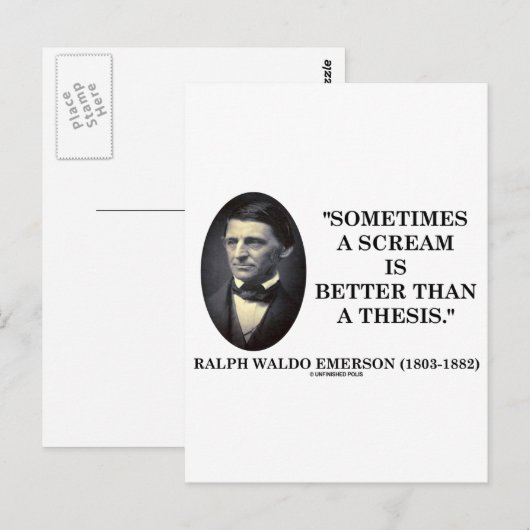 Soms is een scream beter dan een Thesis Emerson Briefkaart (Voorkant / Achterkant)