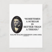 Soms is een scream beter dan een Thesis Emerson Briefkaart (Voorkant)