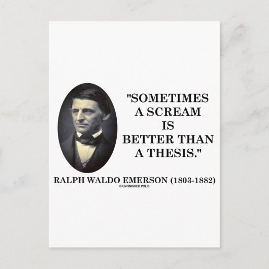 Soms is een scream beter dan een Thesis Emerson Briefkaart (Voorkant)