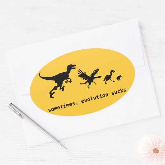 Soms is evolutie klote ovale sticker (Envelop)