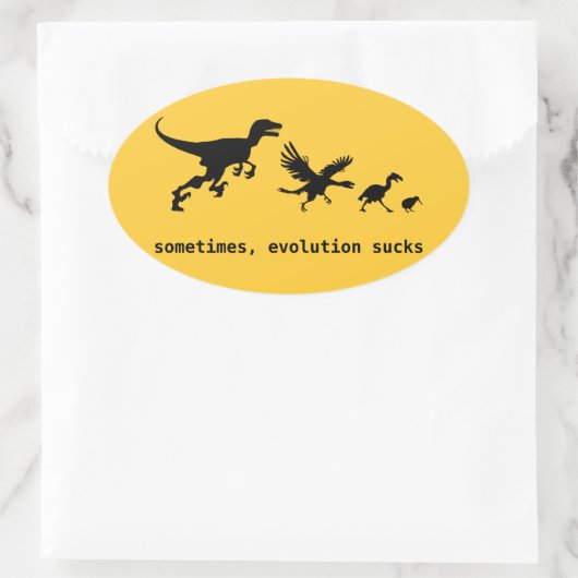 Soms is evolutie klote ovale sticker (Tas)