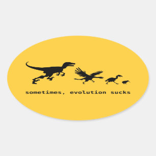 Soms is evolutie klote ovale sticker
