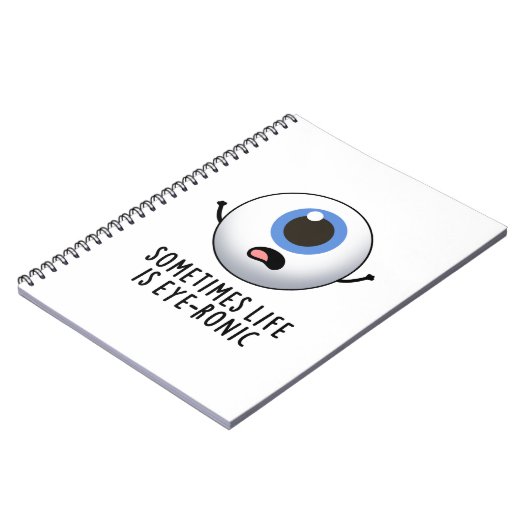 Soms is het leven oog-ronisch grappig oog woordspe notitieboek (Linkerzijde)