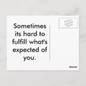 Soms is het moeilijk om aan uw verwachtingen te vo briefkaart (Achterkant)