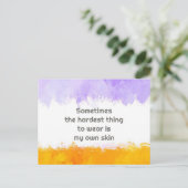 Soms is het moeilijkste om te draag mijn eigen ski briefkaart (Staand voorkant)