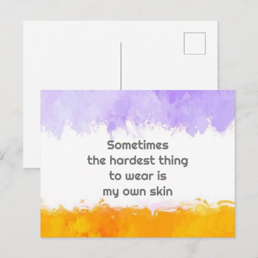 Soms is het moeilijkste om te draag mijn eigen ski briefkaart (Voorkant / Achterkant)