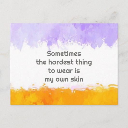 Soms is het moeilijkste om te draag mijn eigen ski briefkaart (Voorkant)