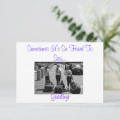 Soms is het zo moeilijk om afscheid te nemen kaart (Staand voorkant)