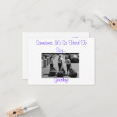 Soms is het zo moeilijk om afscheid te nemen kaart (Voorkant / Achterkant in situ)