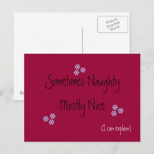 Soms is Naughty Moederlijk Nice Feestdagenkaart (Voorkant / Achterkant)