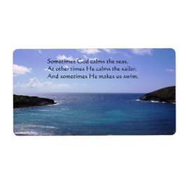 Soms kalmeert God de zeeen Grote Label / Sticker