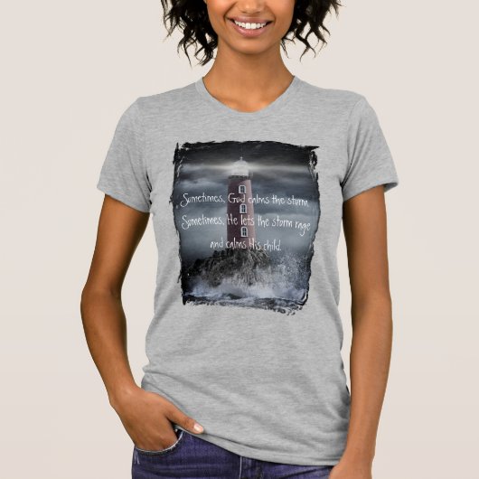 Soms kalmeert God het Storm  T-shirt (Voorkant)