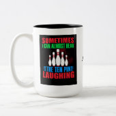 Soms kan ik de tien pin bijna horen lachen tweekleurige koffiemok (Links)