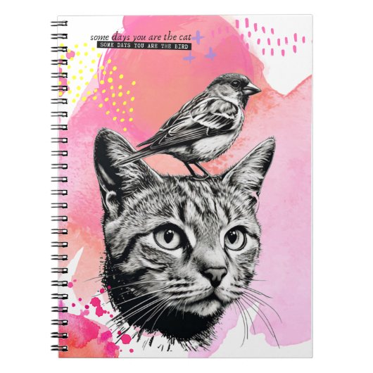 Soms... - Kat + Vogel | Notitieboek Journal (Voorkant)
