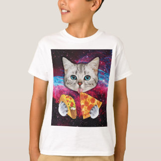 Soms Kijk Cat Pizza Taco T-shirt