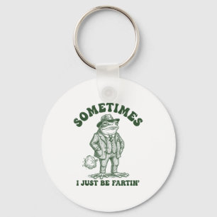 Soms laat ik gewoon grappige vintage kikker gra sleutelhanger