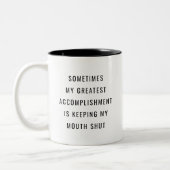 Soms mijn grootste gehoormond. tweekleurige koffiemok (Links)