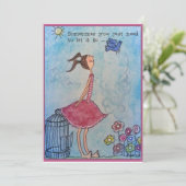 Soms moet je het gewoon loslaten feestdagenkaart (Staand voorkant)