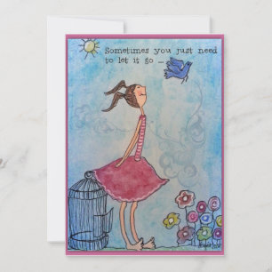 Soms moet je het gewoon loslaten feestdagenkaart