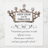 Soms moet je Tiara-giet jezelf drink verwijderen Wijn Etiket (Enkel label)