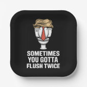 Soms moet je twee keer spoelen papieren bordje (Voorkant)